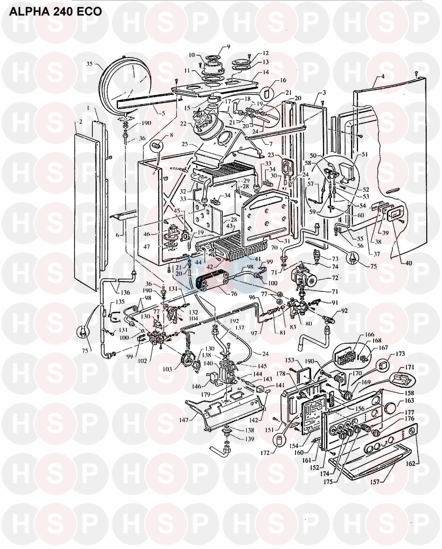 ALPHA 240 ECO Boiler Diagram (BOILER ASSEMBLY 1) | Heating ... alpha boilers wiring diagrams 