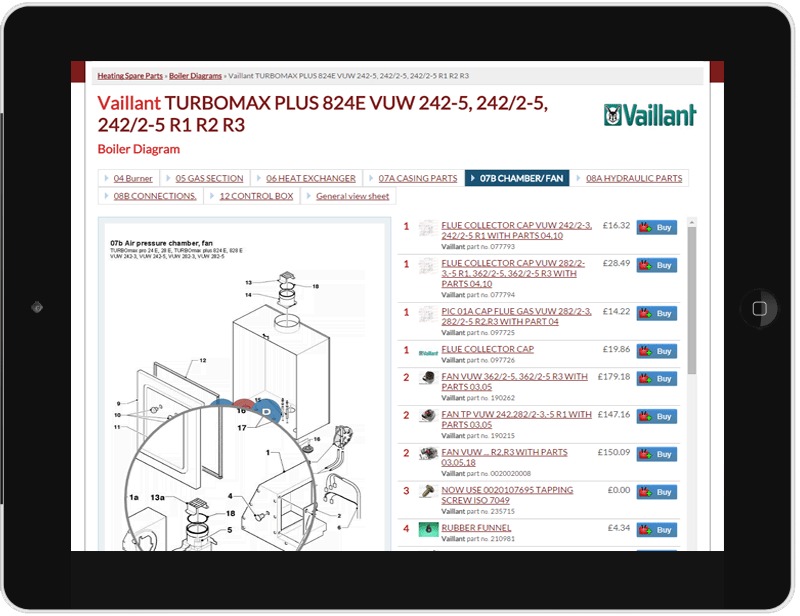 Quickly indentify the part you need using our extensive boiler spares and schematic database Boiler Diagrams