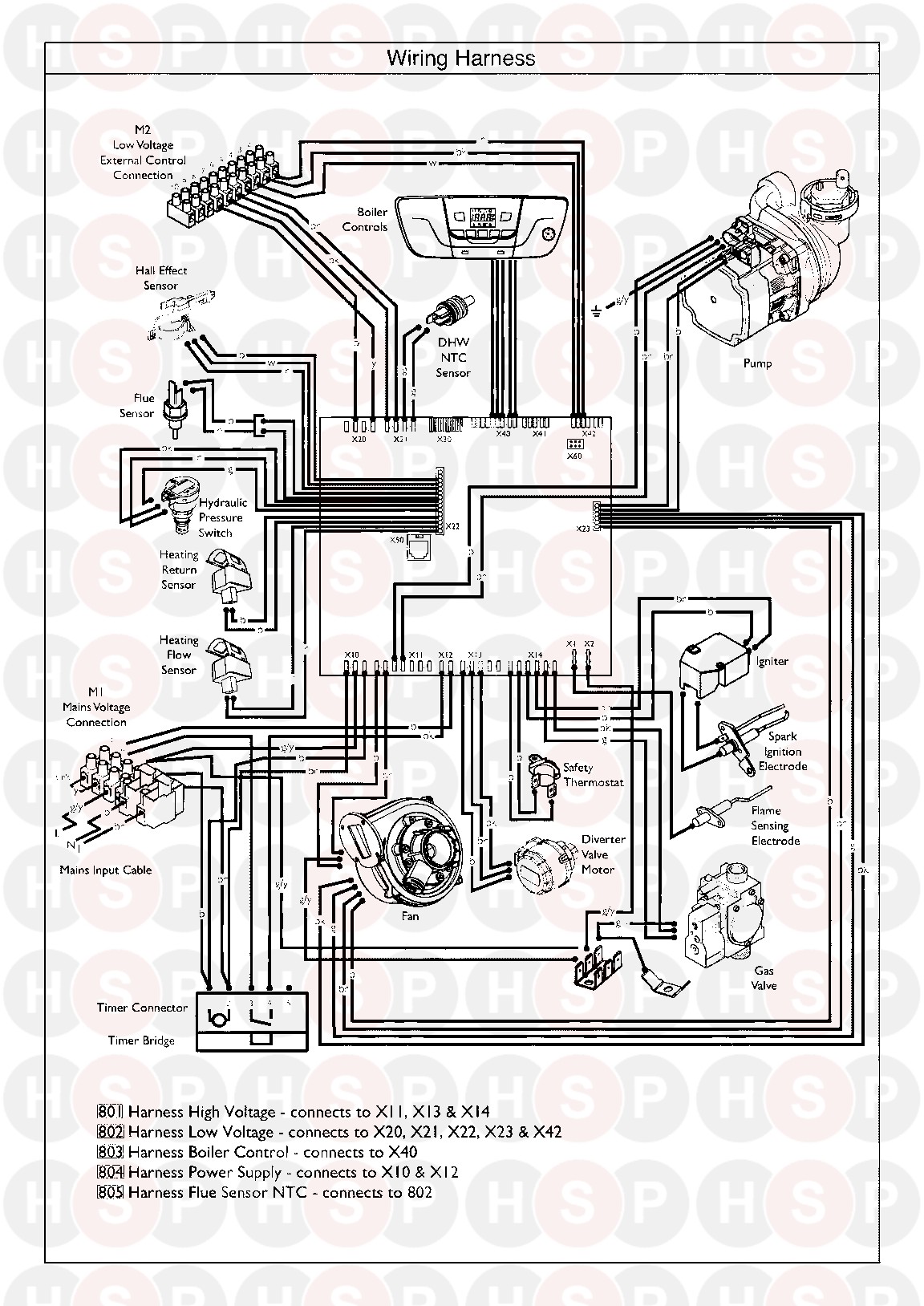 Baxi Plus Combi 33 ERP (Wiring Harness)Diagram | Heating Spare Parts