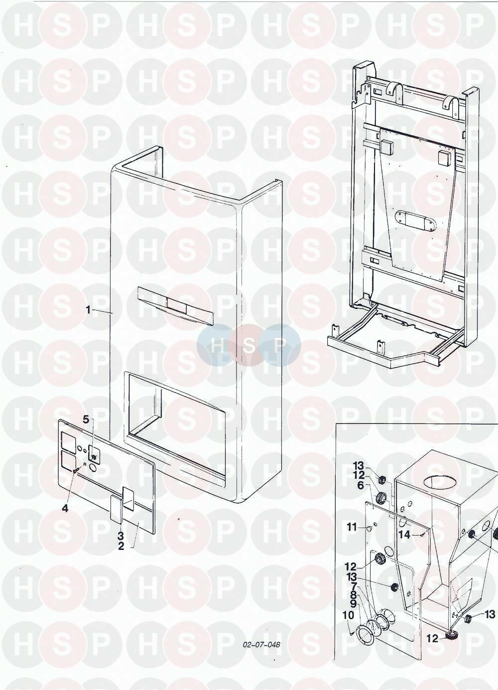 07 Casing Parts diagram for Vaillant Thermocompact VC 282 E 1988-1996
