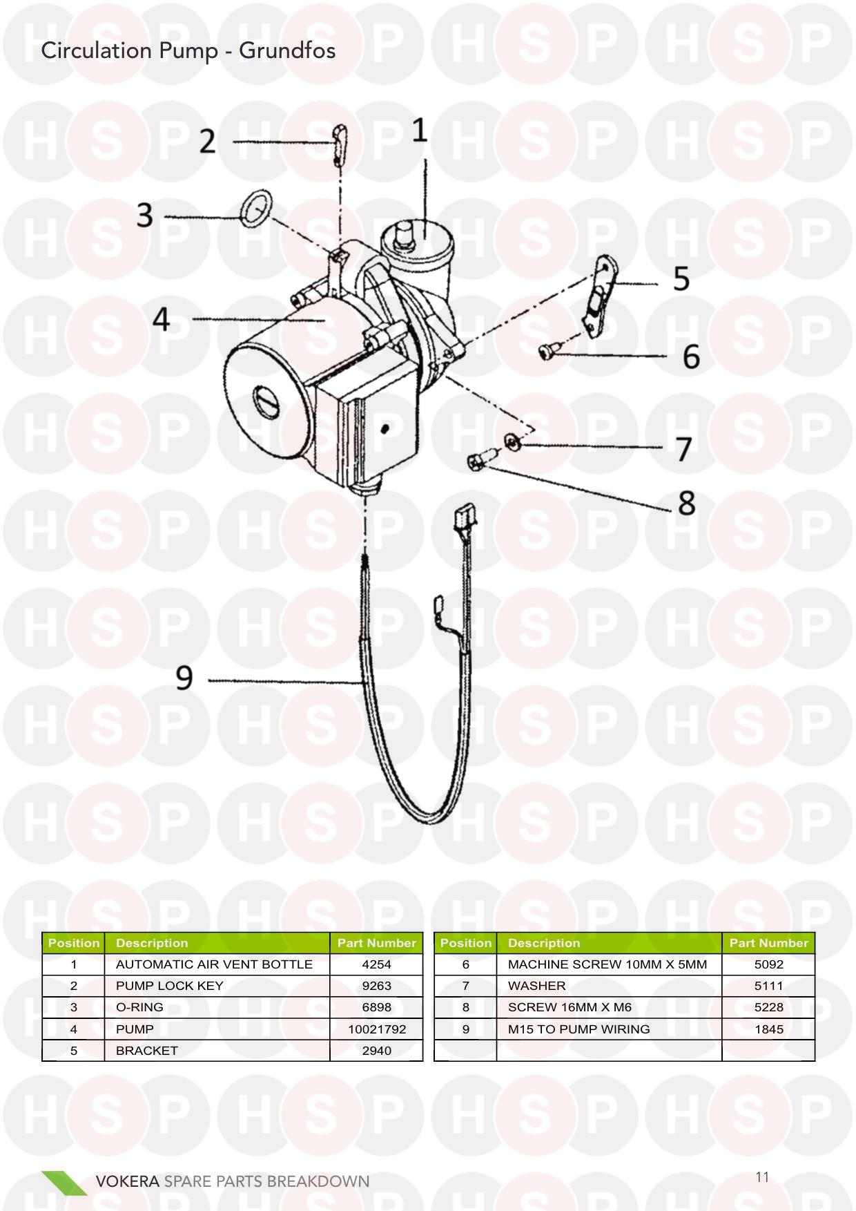 Pump diagram for Vokera Linea 28 Mark 1 Ser #r Up To 164370001