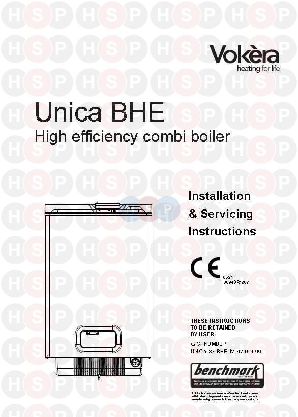 Appliance Overview diagram for Vokera Unica 32 BHE